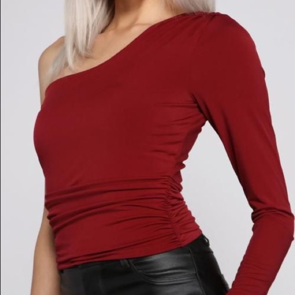 Windsor One-Shoulder Ruched Crop Top